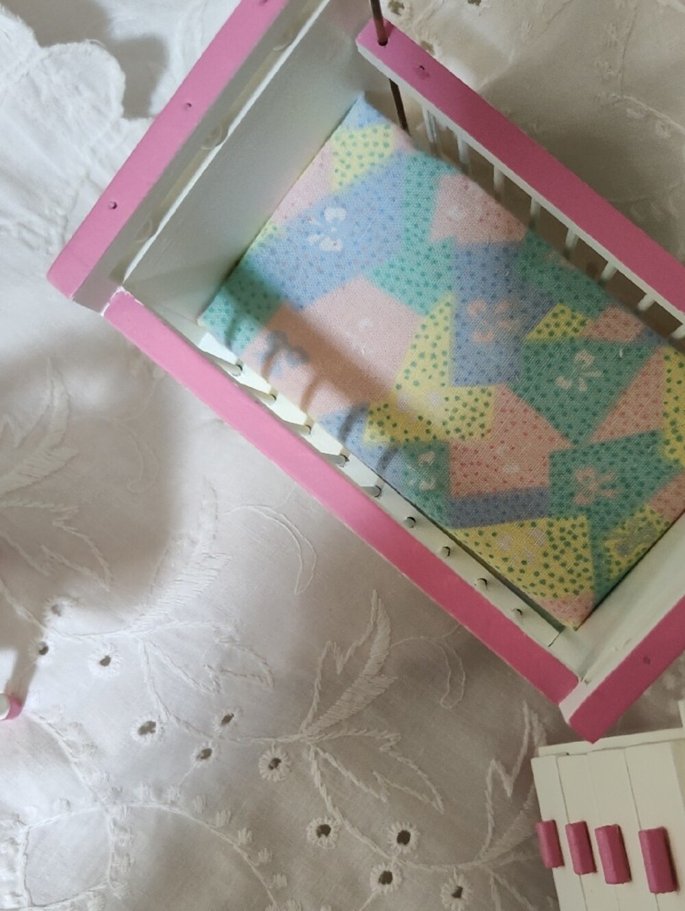 White & Pink Doll Nursery Furniture Set - Kids Toys Dolls & Accessories - Picture 2 of 3